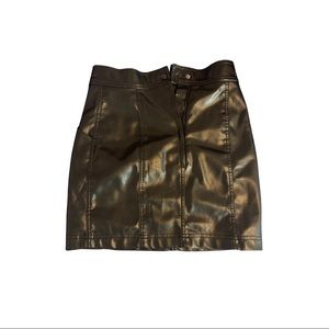 H&M Black leather mini skirt